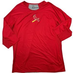 Nike Pro Cardinals MLB Jersey, Size XXL, 3/4 Sleeve Red Gray Excellent Condition